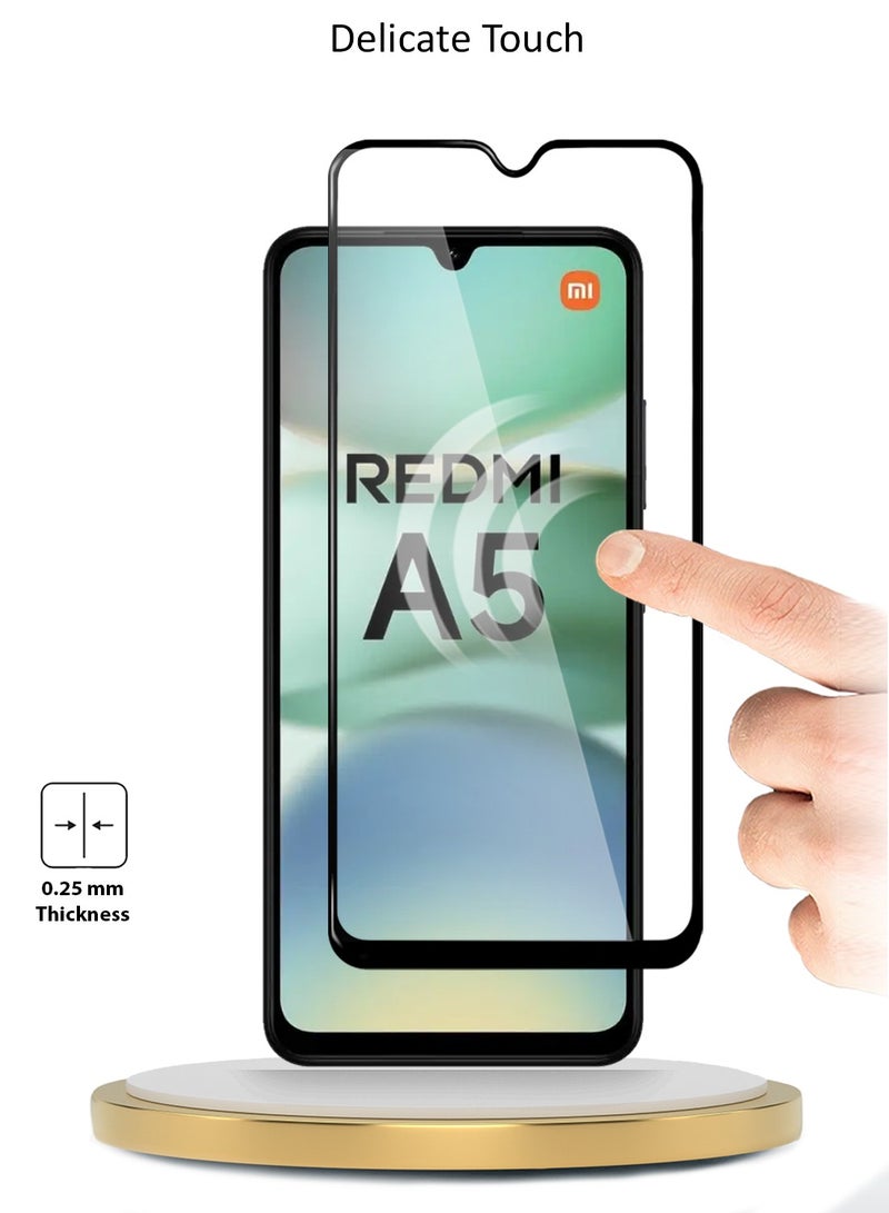 Wtech Xiaomi Redmi A5 4G 2025 Premium E2E Series Full Glue Full Cover Tempered Glass Screen Protector (MSGECN) - Clear/Black - Image 4