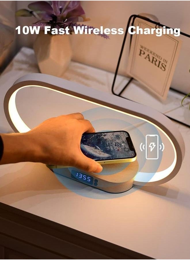 Bedside Lamp – 3 Colors temperature, Touch Dimmable, Wireless Charger, Built-in Clock, USB & Type-C, 18W Adapter - pzsku/ZCE9C08CDA1D7678510FEZ/45/_/1736676693/3cc38df1-3f1c-4fc6-beff-29690b9a9bba
