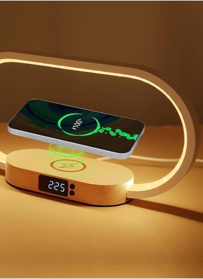 Bedside Lamp – 3 Colors temperature, Touch Dimmable, Wireless Charger, Built-in Clock, USB & Type-C, 18W Adapter - pzsku/ZCE9C08CDA1D7678510FEZ/45/_/1738528629/147978d5-2929-4312-93c4-208be449c373
