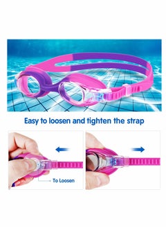 Excefore Kids Swimming Goggles, 2 Pack No Leak Adjustable Straps HD Silicone Anti Fog Kids Swim Goggles, UV Protection, Waterproof, Comfortable Fashion for Boys Girls (Age 6-14)  - Image 2
