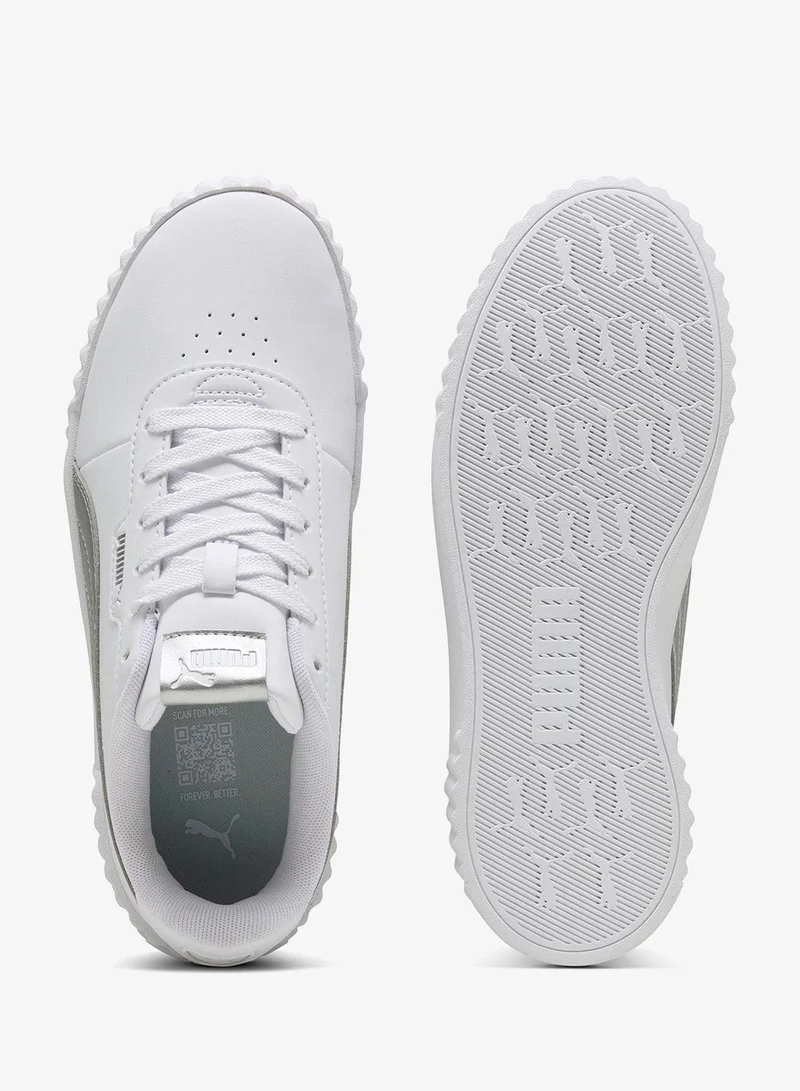 Puma PUMA White-PUMA Silver Carina 3.0 Metallic Glam for Women | Best Price UAE