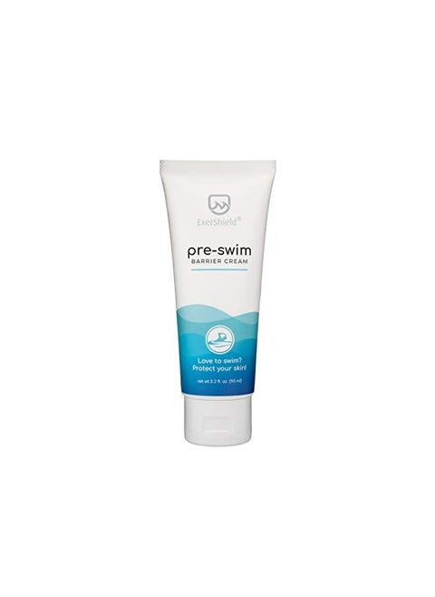 Exershield Pre-Swim Lotion Barrier Cream for Swimmers Protects Skin from the drying and itchy effects of pool water and spa chlorine.