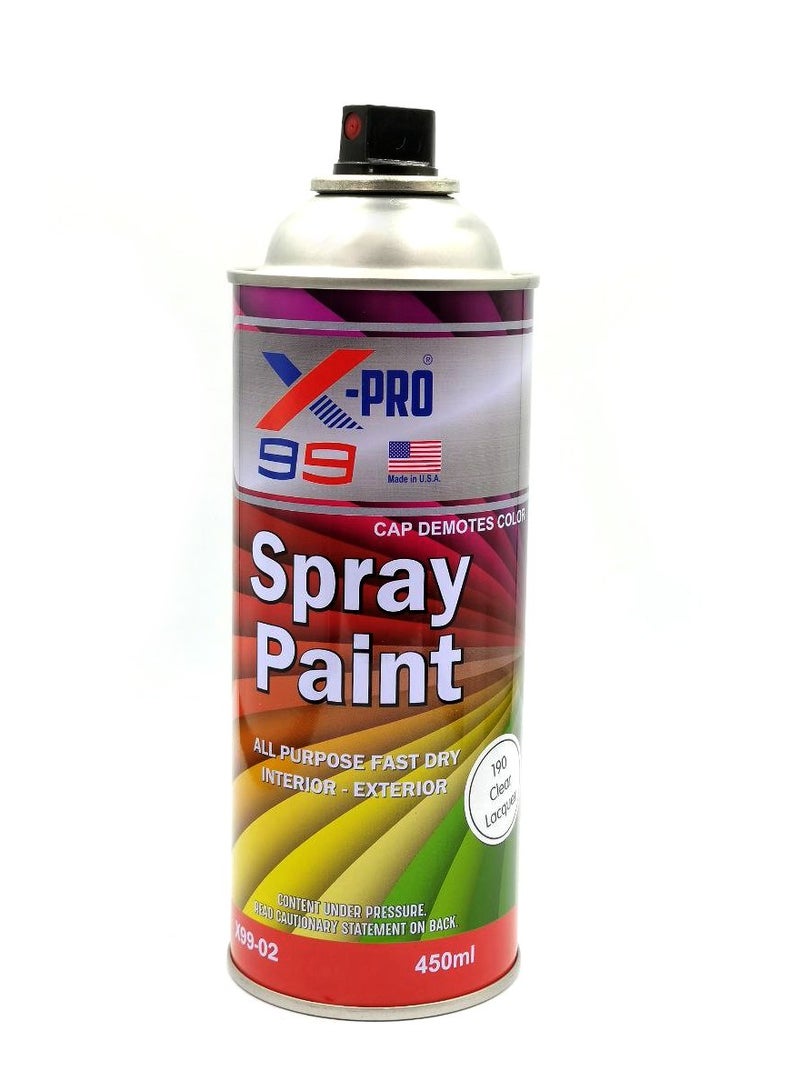 Xpro All Purpose Fast Dry Spray Paint 450ml – Clear Gloss, Multi-Surface Use for Car, Wood, Metal, Furniture, Interior and Exterior Projects – Corrosion and UV Resistant X99-02 - Image 2