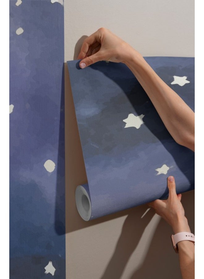 Home Gallery Cyan Fondo Pattern Fabric Wallpaper Covers An Area ​​Up To 4.2Mx3M With Adhesive  And Smoothing Tool  - Image 2
