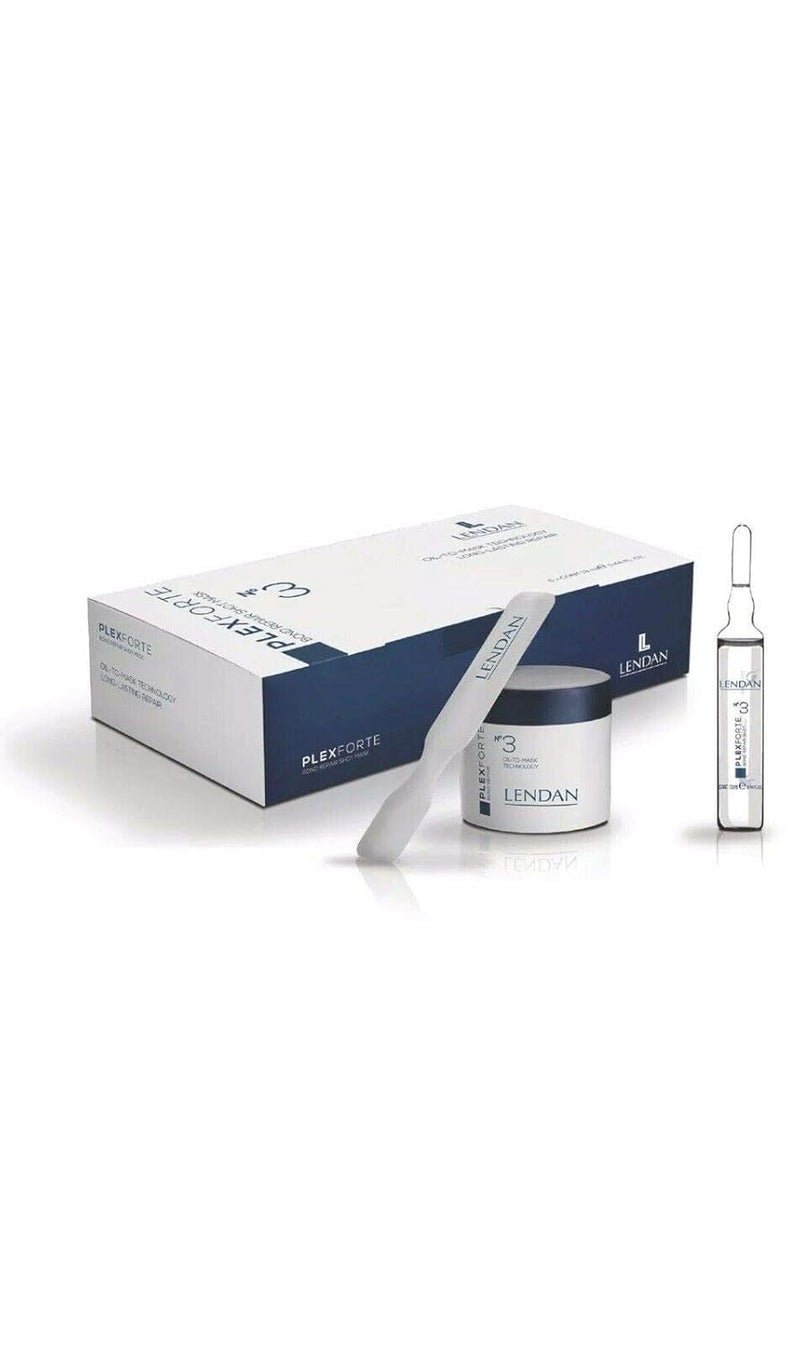 Lendan PlexForte Recomended KIT No.3 Instant Hair Repair Mask Shot of 6 Ampoules 0.44fl.oz. each + No.5 Strengthens and Repair Conditioner 300ml for Damaged Hair - Image 2