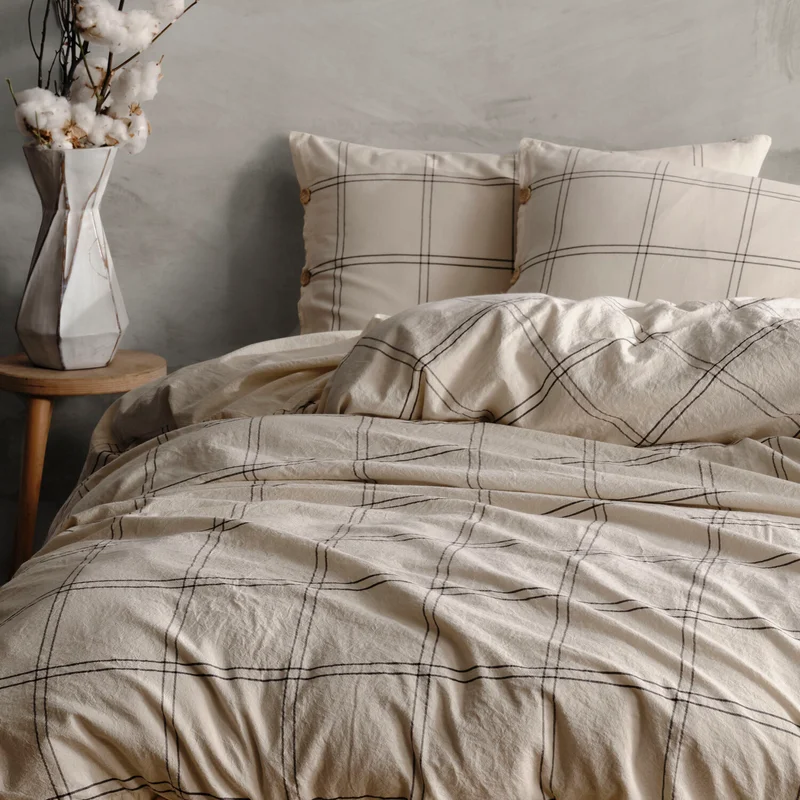 ماكاس هوم Hera 100% Cotton Yarn Dyed Washed Double Duvet Cover Set 200 x 220 cm