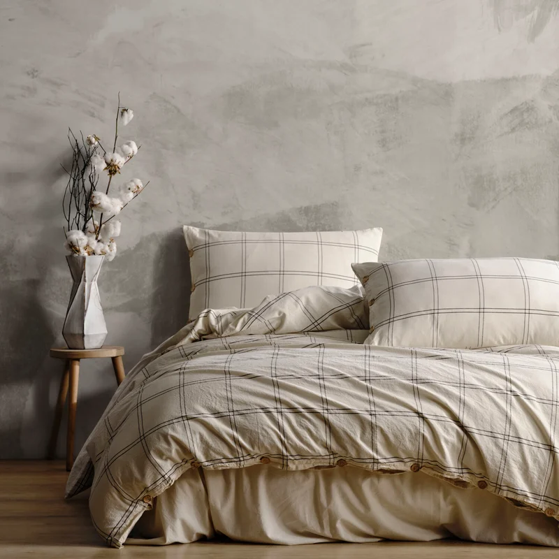 ماكاس هوم Hera 100% Cotton Yarn Dyed Washed Double Duvet Cover Set 200 x 220 cm