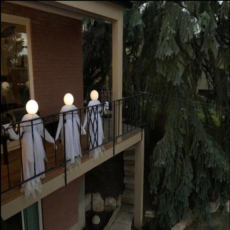 cheekyglo 120cm Glowing Ghost Halloween Decorations Outdoor, Halloween Ghost Glowing Hand in Hand Ghost, for Haunted House Halloween Party Outdoor Indoor Decoration Props (White ✖1) - Image 5