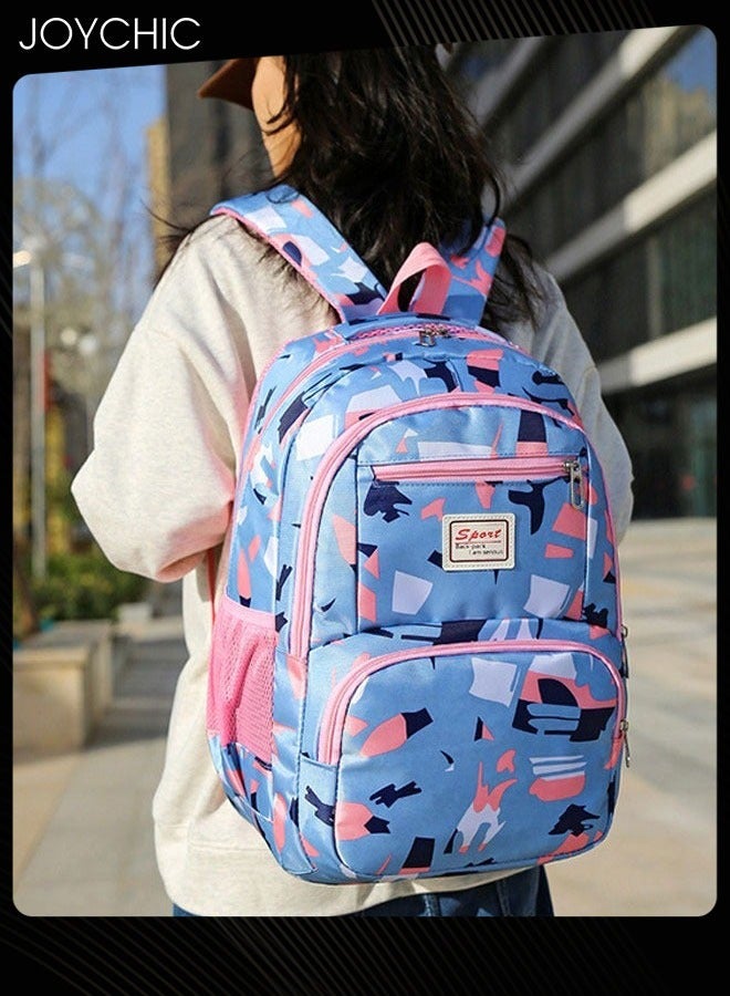 جوي شيك مجموعة حقيبة ظهر مدرسية متينة مقاومة للماء من النايلون مكونة من 3 قطع بسعة كبيرة مع جيب أمامي لطلاب المرحلة المتوسطة والثانوية - Image 2