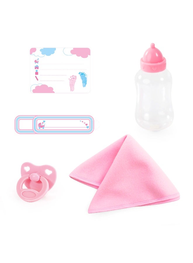 Bayer Design 93827AB Reborn Baby Doll, Lifelike, Realistic, Dummy, Bottle, Blanket, 38 cm, White - Image 3