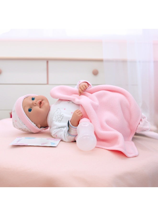 Bayer Design 93827AB Reborn Baby Doll, Lifelike, Realistic, Dummy, Bottle, Blanket, 38 cm, White - Image 4