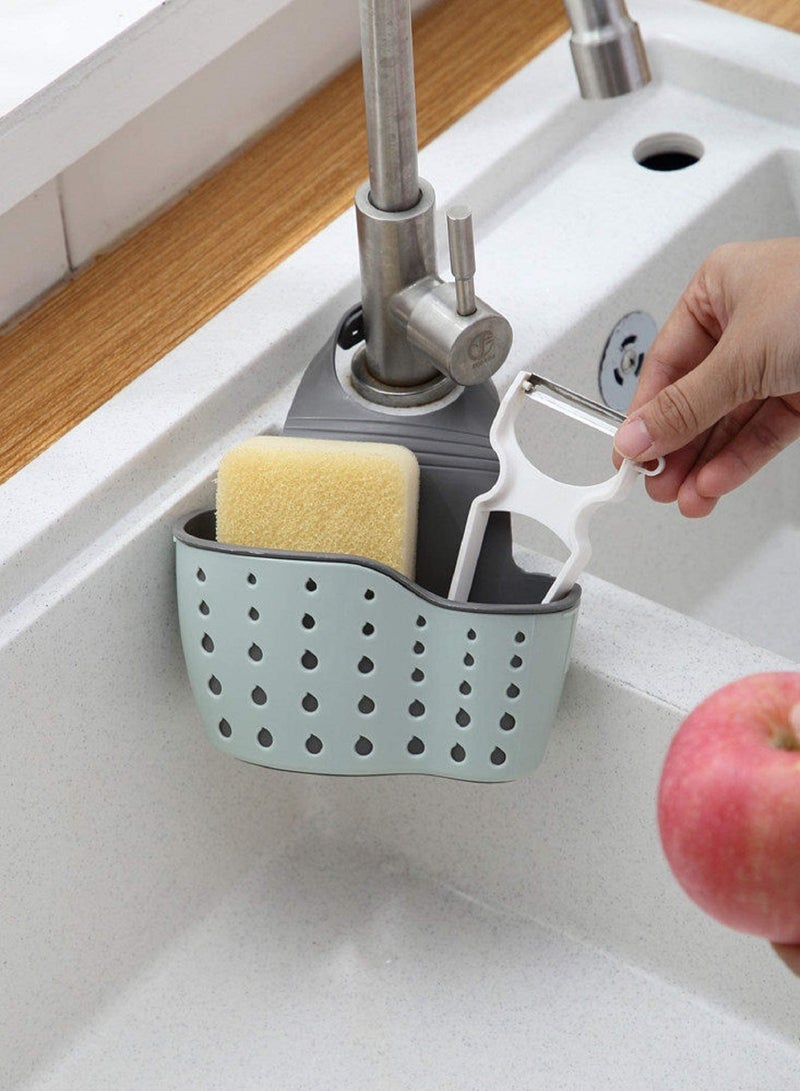 joyzzz Kitchen Sink Shelf Soap Sponge Drain Rack Holder,Double Decker Hanging Basket Storage Suction Cup Kitchen Organizer Sink Accessories Wash, 1Pcs (Green) - Image 3