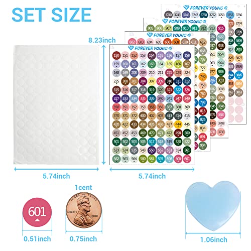 forever young Diamond Painting Labels as Diamond Painting Accessories for Diamond Art Storage, 447 Color Number Label Stickers for Jars with Blank Label and Wax(1 Set) - Image 3