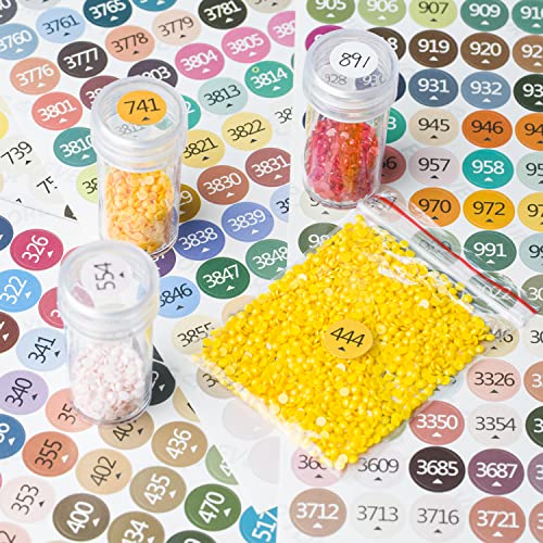 forever young Diamond Painting Labels as Diamond Painting Accessories for Diamond Art Storage, 447 Color Number Label Stickers for Jars with Blank Label and Wax(1 Set) - Image 2