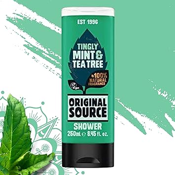 Original Source مجموعة جل استحمام أوريجنال سورس 4 × 250 مل عطور غريبة مانجو ليمون شجرة الشاي فانيليا توت العليق نعناع شجرة الشاي - Image 5