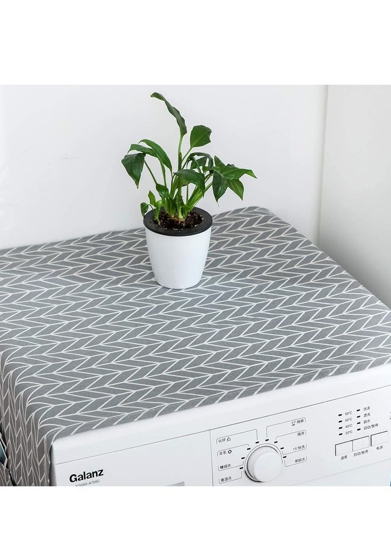 Fridge Dust Cover,Refrigerator Dust Proof Cover,Washing Machine Top Cover,Washing Machine Cover (55x130cm Gray Arrow)  - Image 3