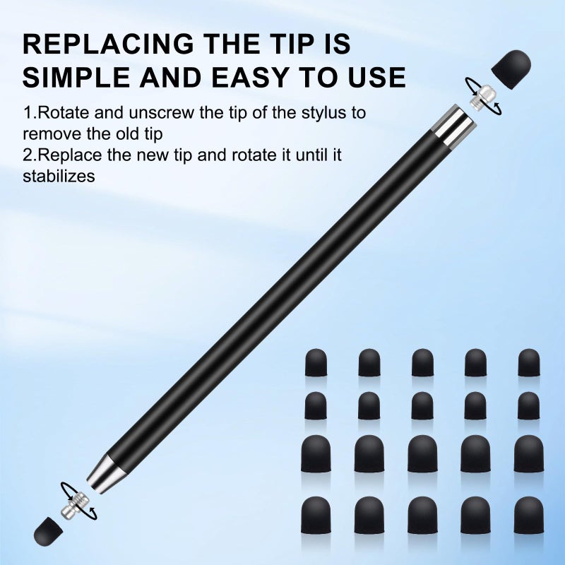 SLKIJDHFB 10Pack Stylus Pen,Stylus Pens for Touchscreen, 2-in-1High Precision and Sensitivity Stylus Pen for iPad,iPhone,Smartphones,Android and Tablets,All Universal Touch Screen Devices(10Stylus Pen+20 Tips) - Image 3