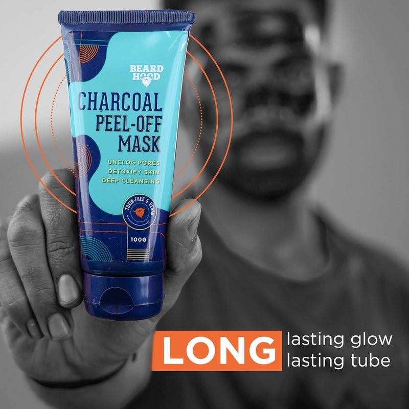 Beardhood Activated Charcoal Peel Off Mask100g Deep Cleansing Blackhead Removal Dead Skin Removal Sulphate and Paraben Free - Image 4