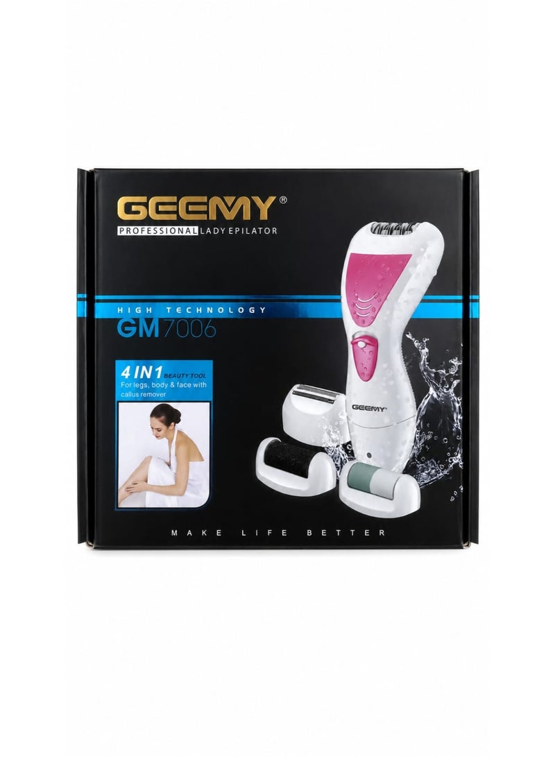 Geemy GM-7006 4-in-1 Professional Lady Epilator Hair Removal and Skin Care Device - Image 1