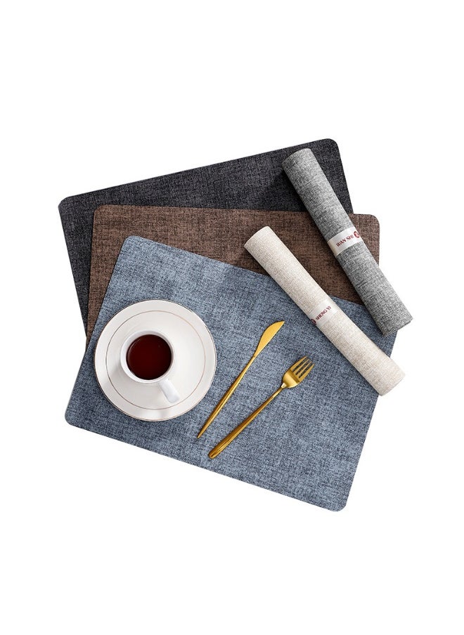 NIBEMINENT 2pcs Leather Placemat Cloth Creative Placemat Waterproof And Oil Proof Table Mat Heat Insulation Mat  - Image 4