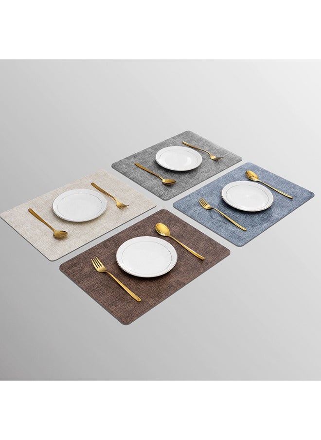 NIBEMINENT 2pcs Leather Placemat Cloth Creative Placemat Waterproof And Oil Proof Table Mat Heat Insulation Mat  - Image 3