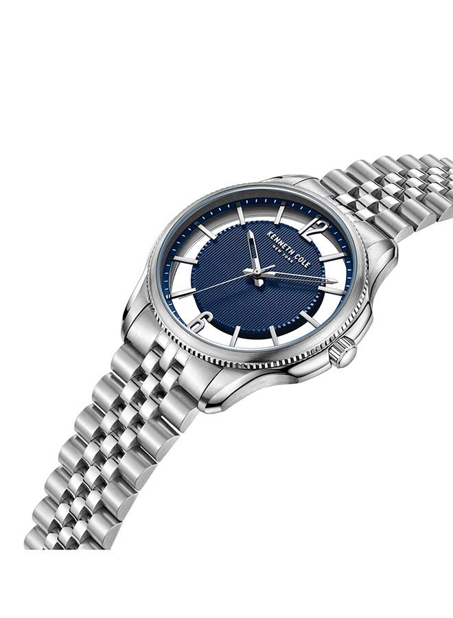 Kenneth Cole New York ساعة أنالوج كوارتز كلاسيكية حديثة بقطر 42 مم بقرص أزرق للرجال - Image 3