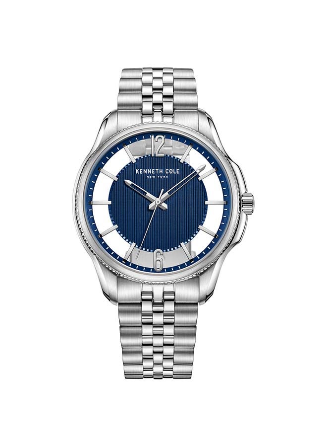 Kenneth Cole New York ساعة أنالوج كوارتز كلاسيكية حديثة بقطر 42 مم بقرص أزرق للرجال - Image 1