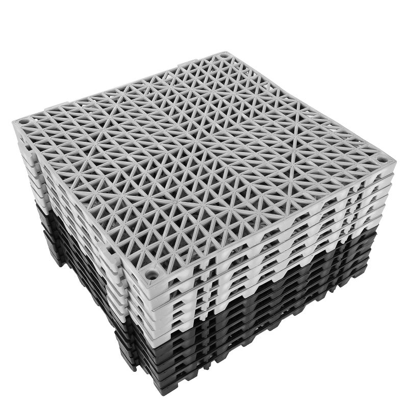 FengWu 12 Pack 12 x 12 Interlocking Rubber Bathroom Flooring Tiles NonSlip Splicing Waterproof Mat Modular Interlocking Cushion Mat for DrainDeckPool Patio Balcony Shower Kitchen Yard Grey