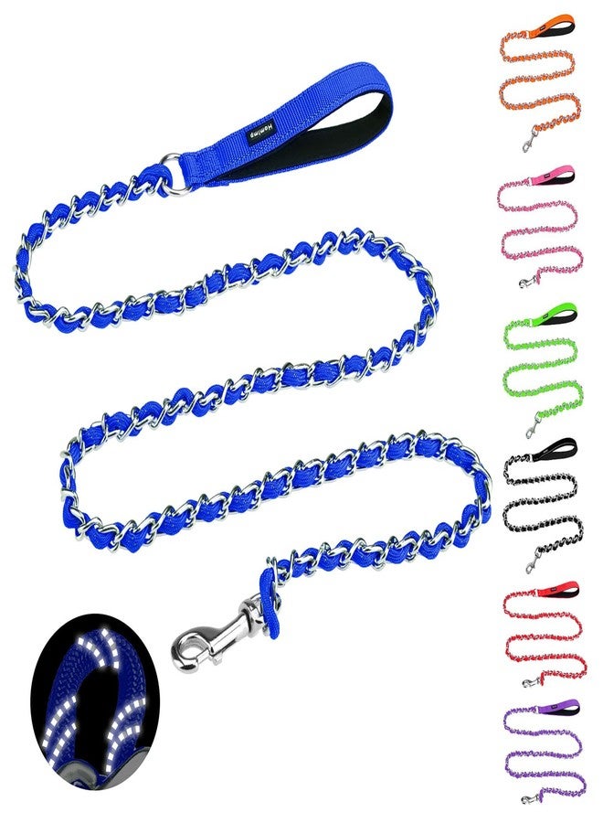 اتش او ام آي أم بي طوق كلاب مقاوم للمضغ من هوميمب، مناسب للكلاب متوسطة وكبيرة الحجم، مزود بسلسلة معدنية متينة عاكسة للضوء بطول 6 أقدام ومقبض مبطن ناعم، وحبل متين مضاد للعض، مناسب لكلاب البيتبول، غير قابل للمضغ. - Image 1