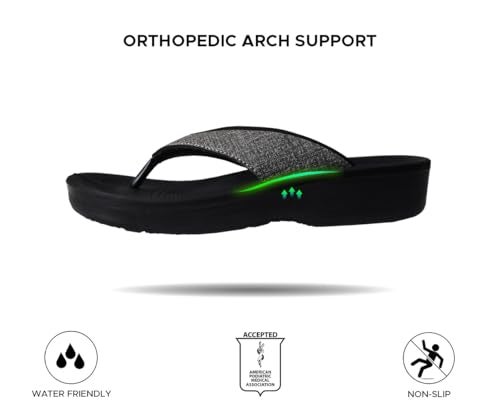 AEROTHOTIC Comfy Flip Flops Women, Mellow Grey, Size 8 - Image 5