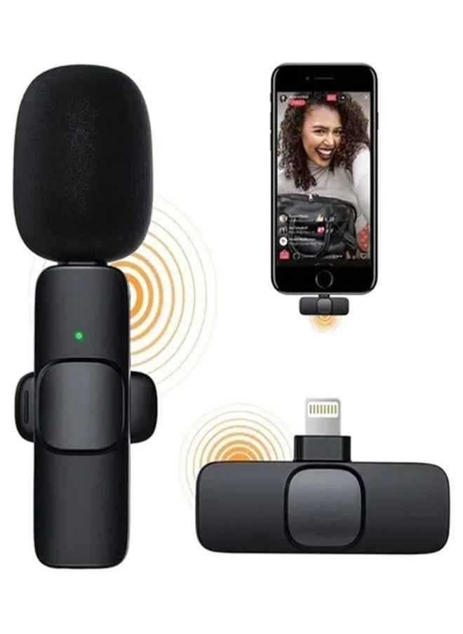Arabest - Auto-syncs Clip-on Wireless Lavalier Microphone for iPhone Black - Image 1