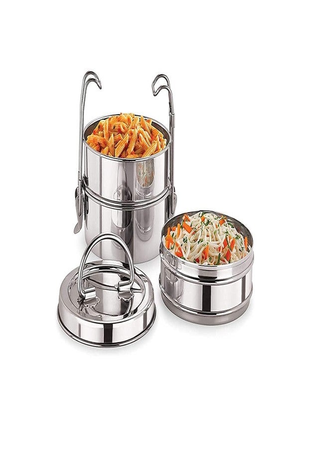 2heet Stainless Steel 3 Tier Lunch Box 1600ml Leak Proof Tiffin Box with Locking Clips Food Grade Steel Lunch Container Stackable Durable Lunch Carrier for Office School Travel Picnic - Image 4