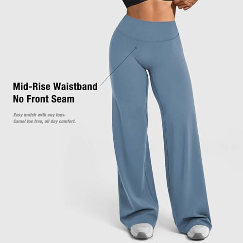 JGS1996 Wide Leg Yoga Pants Bottoms Straight Leg Leggings for Women High Waist Stretch Booty Casual Gym Workout Sweatpants - Image 3