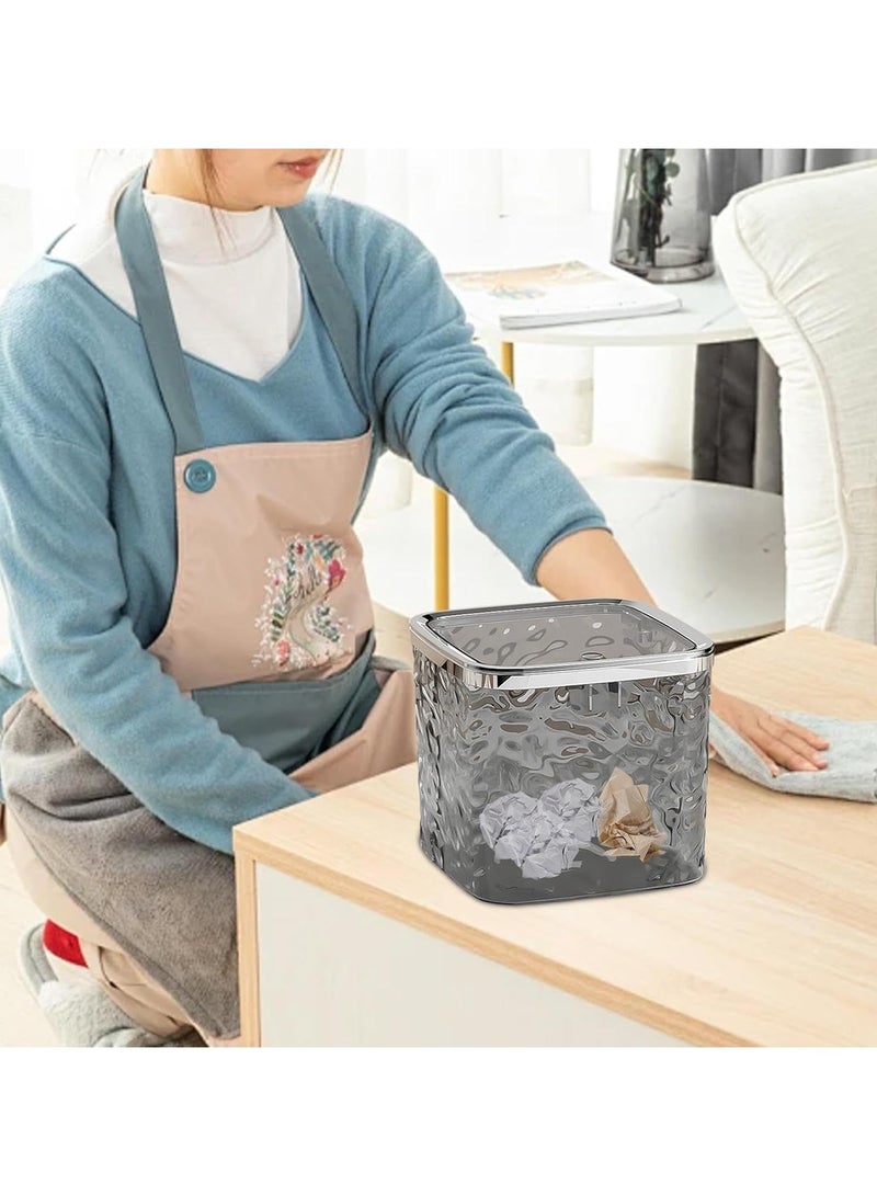 Meetion Desktop Trash Can - Waste Can for Desk | Miniature Trash Can Wastebasket with Pop-Up Lid Trash Can Waste Bins for Bedroom Bathroom Kitchen - Image 2