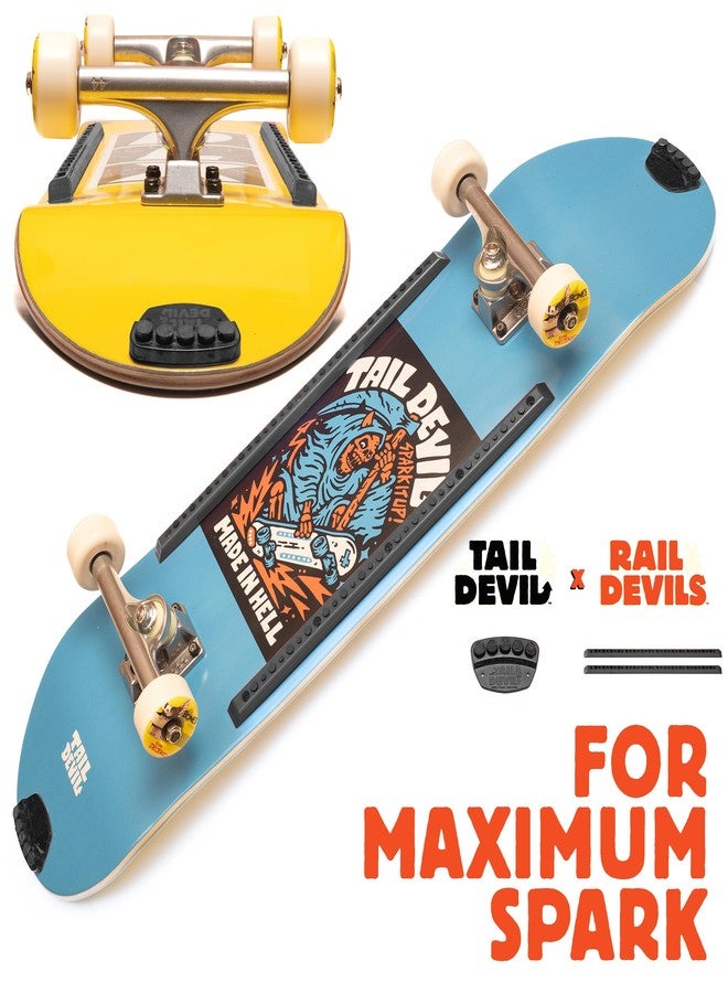 THE ORIGINAL TAIL DEVIL SPARK IT UP! قضبان التزلج المتوهجة Rail Devils من Tail Devil | قضبان لوح التزلج مزودة بأحجار صوان لإشعال الشرر | تأثير شرر رائع أثناء الانزلاق على اللوح | الإكسسوار الأمثل لراكبي ألواح التزلج - Image 5