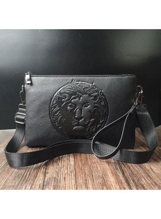 Tiger Head Soft Leather Clutch Bag Black Trendy Brand Clamp Bag Clutch Bag Social Spirit Guy Multifunctional Men's And Women's Bag Pu-Color:With Strap 1101 Embossed Lion-Size:Small - pzsku/ZCE9D04D39BA972E21AFAZ/45/1744190944/beac7b2f-08b8-4e2e-9827-e60609fb6366