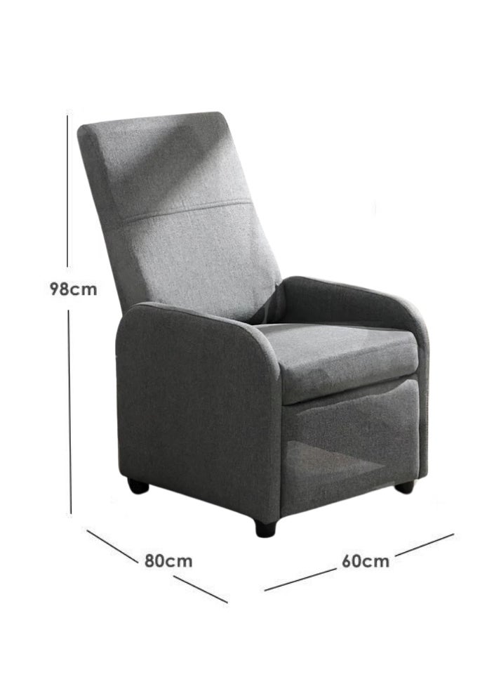 A comfortable, reclining recliner chair – a modern, compact design that fits in any space and offers practical performance. A comfortable, reclining home recliner with a reclining mechanism (80 x 60 x 98 cm)