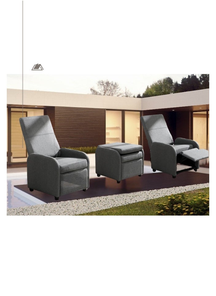A comfortable, reclining recliner chair – a modern, compact design that fits in any space and offers practical performance. A comfortable, reclining home recliner with a reclining mechanism (80 x 60 x 98 cm)
