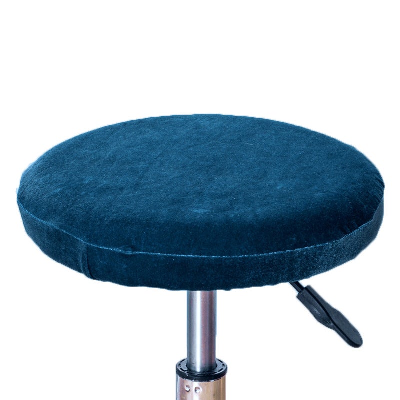 Silver Fox Velvet Thickened Round Stool Cover Bar Stool Cover Round Chair Cover Round Table Chair Protector Soft Decoration Dustproof Practical - Image 1