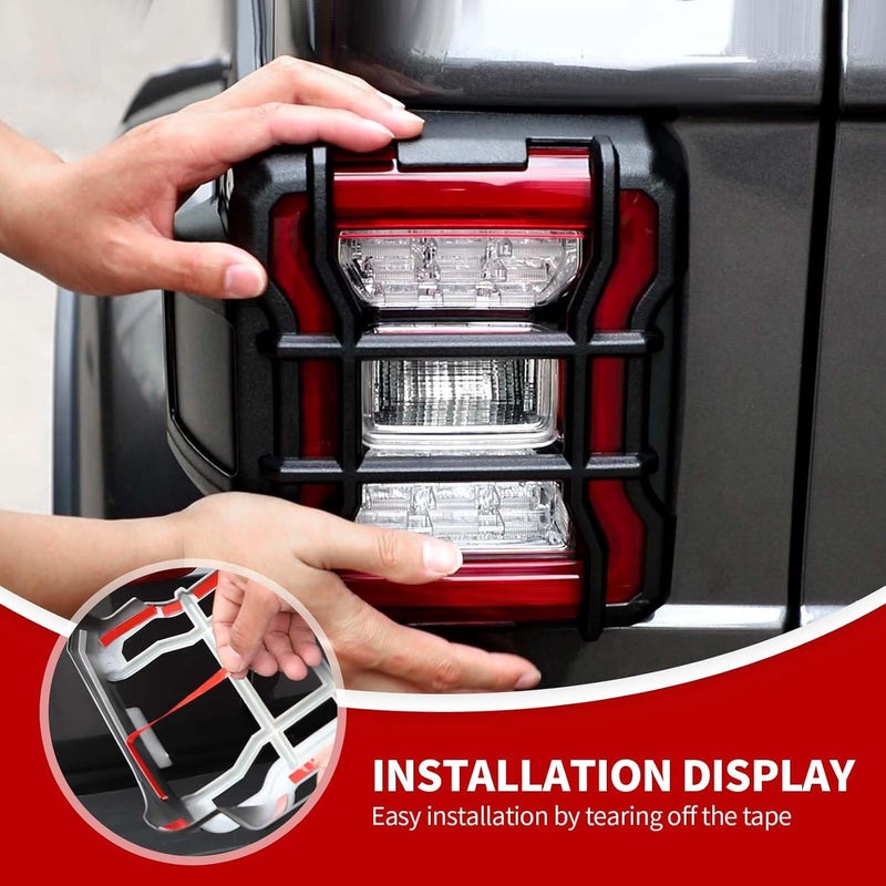 JeCar LED Brake Light Covers Taillight Guards Rear Lamp Trim Covers Exterior Accessories Compatible with Jeep Wrangler JL JLU 20182023 - Image 4