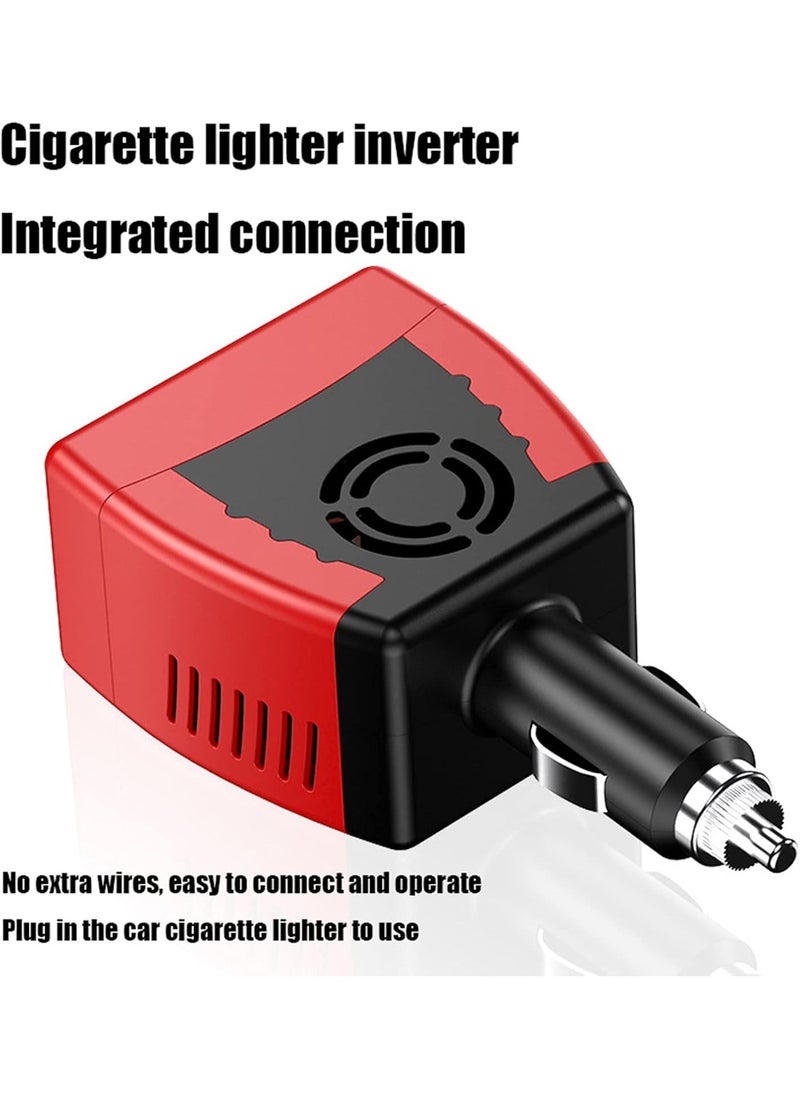150W Car Power Inverter 12V to 220V Converter Adapter with USB Port and 3-Pin AC Outlet for Laptops Mobile Devices and Travel Electronics
