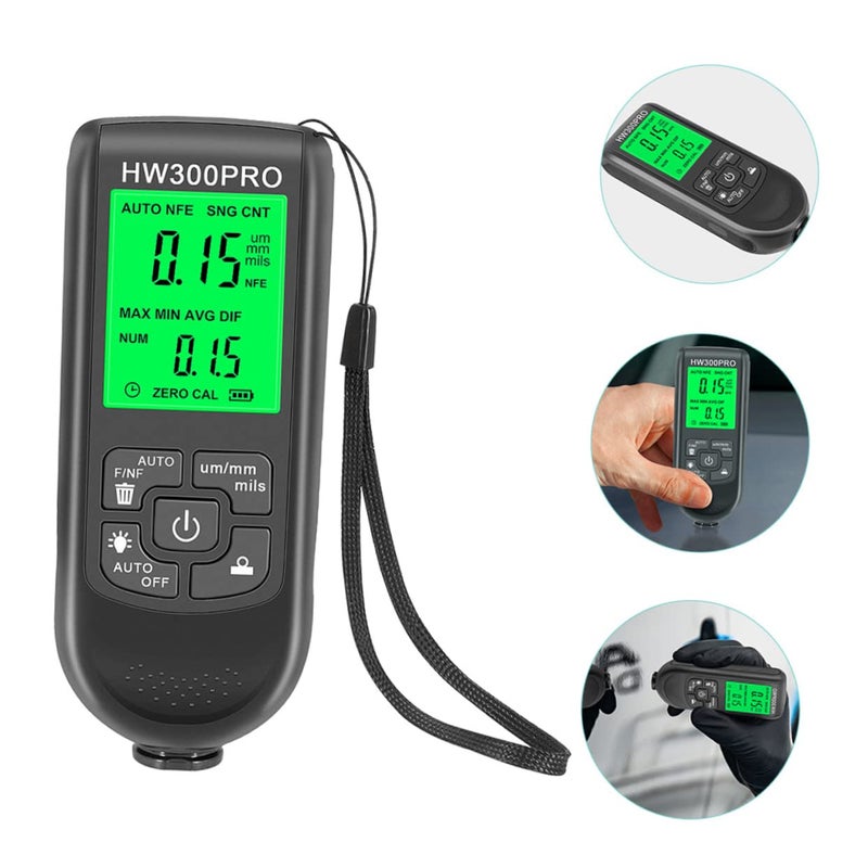 مقياس سمك الطلاء الرقمي للسيارات، مغناطيسي وغير مغناطيسي، نطاق قياس دقيق، مدمج، محمول. - Image 4