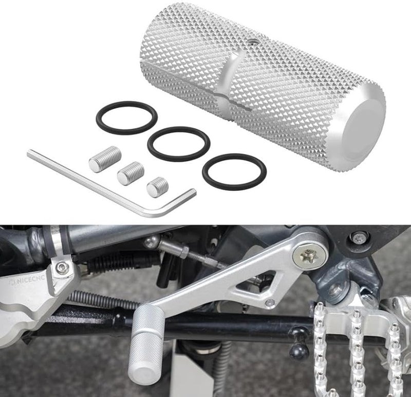 Gear Shift Lever Extension Silver Compatible with BMW R1200GS R1250GS R1200R R1250R Models - Image 2