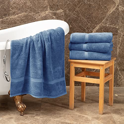 Towel Bazaar 4-Piece Bath Towel Set, Cotton Turkish Towels, 27x54 Luxury Towel Super Soft and Absorbent, Perfect Use for Bathroom, Shower Towels - Wedgewood - Image 2