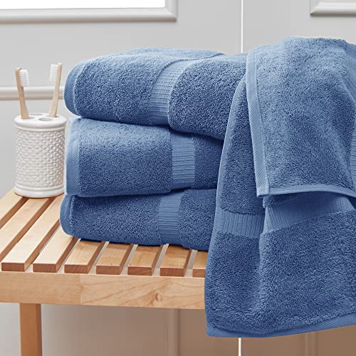 Towel Bazaar 4-Piece Bath Towel Set, Cotton Turkish Towels, 27x54 Luxury Towel Super Soft and Absorbent, Perfect Use for Bathroom, Shower Towels - Wedgewood - Image 3