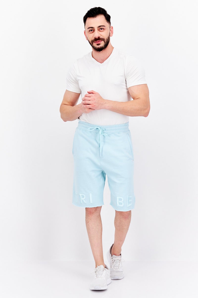 TRIBE OF 6 Men Sportswear Fit Training Shorts, Light Blue - Image 2