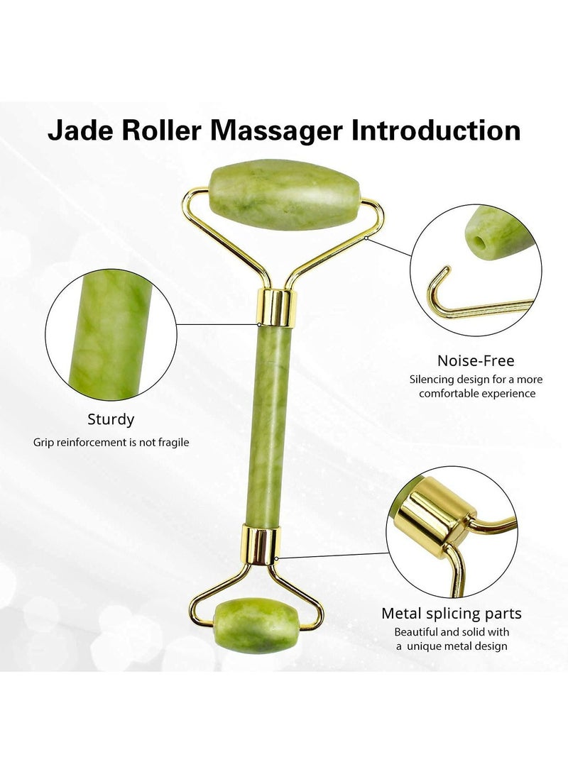LIMOS Face Roller and Gua Sha Face Spa Facial Massage Kit for Face Care Slimming Face(Green) - Image 2