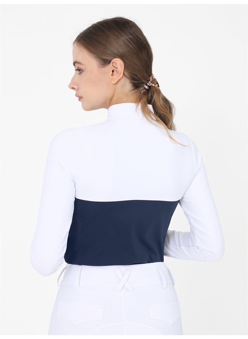 عام المرأة الفروسية قمصان طويلة الأكمام ركوب الخيل الملابس الوقوف طوق تظهر رايدر الأعلى - Image 5