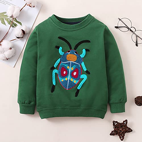 Bumeex Baby Toddler Boy Sweatshirt Clothes,Crewneck Long Sleeve Shirt Top Outfit Green 2t - Image 2