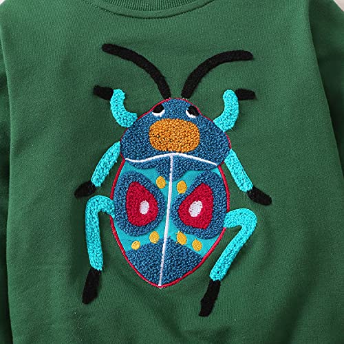 Bumeex Baby Toddler Boy Sweatshirt Clothes,Crewneck Long Sleeve Shirt Top Outfit Green 2t - Image 4